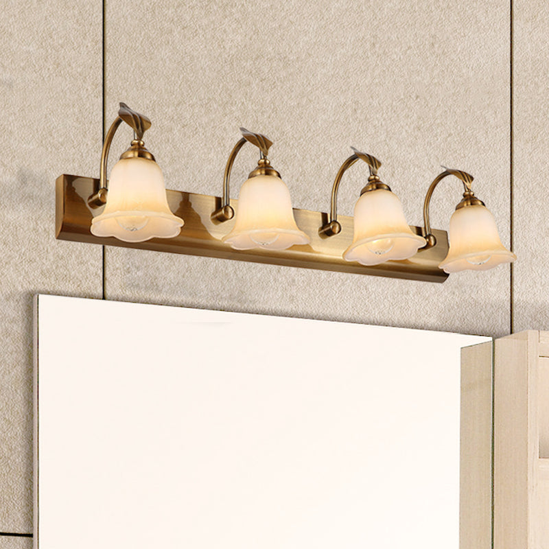 Crema Bloom Bloom Bar Light Colonial 1/2/3 TASE BAGNI INCLUSIONE DI VANITÀ IN ORO con decorazione a foglie