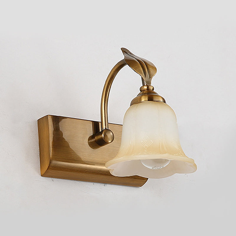 Crema Bloom Bloom Bar Light Colonial 1/2/3 TASE BAGNI INCLUSIONE DI VANITÀ IN ORO con decorazione a foglie