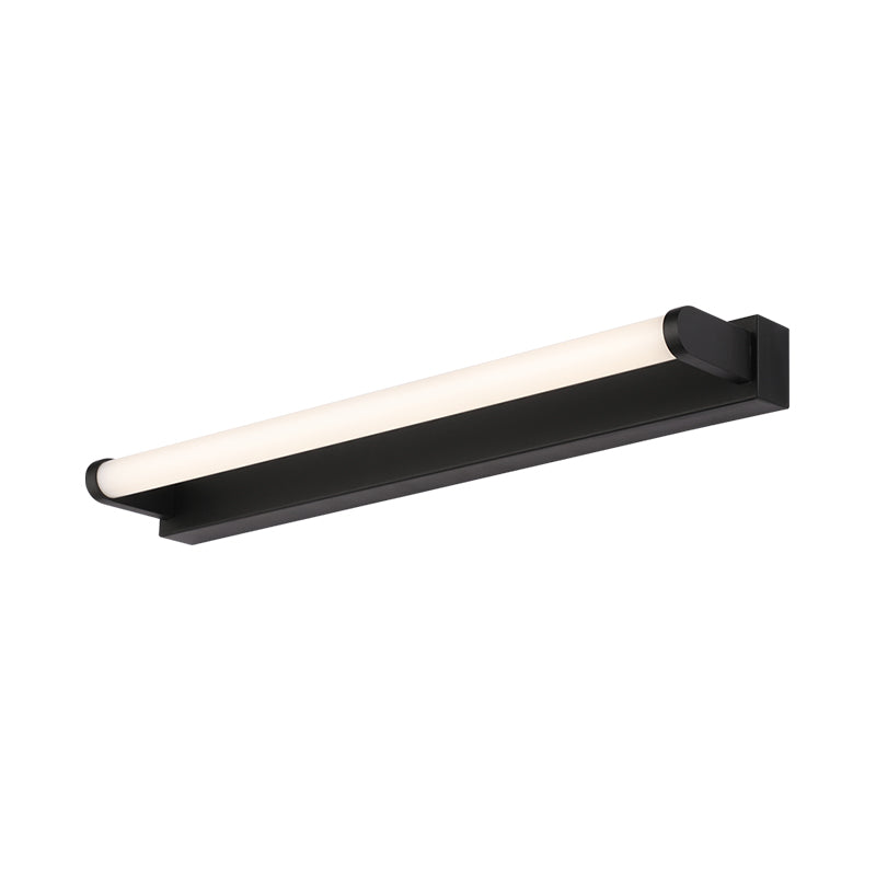 16"/20"/24" L Bathroom LED Vanity Sconce Minimalism Black Wall Light with Tubular Acrylic Shade