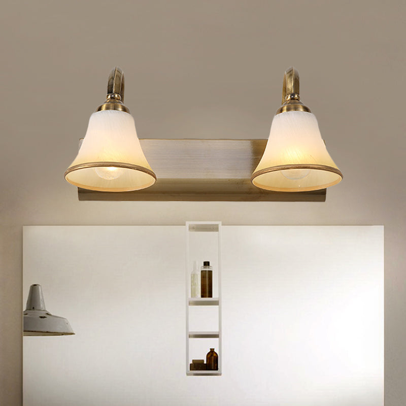 Goud 2/3/4 lampen Vanity SCONCE VINTAGE OPAL GLAS BEL MULT Monteerverlichting met metalen dompelarm