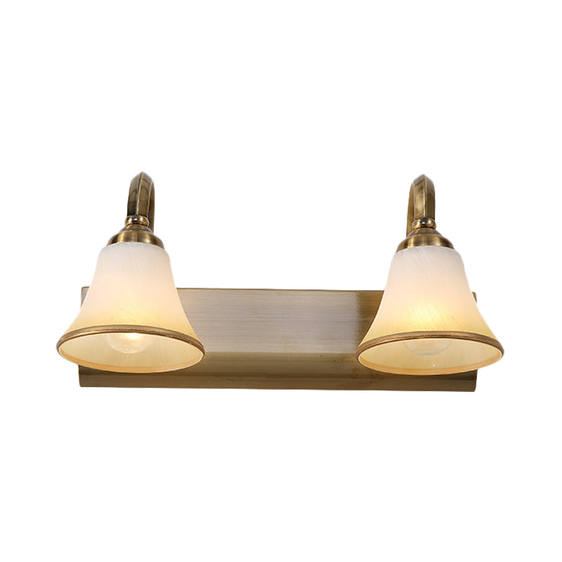 Goud 2/3/4 lampen Vanity SCONCE VINTAGE OPAL GLAS BEL MULT Monteerverlichting met metalen dompelarm