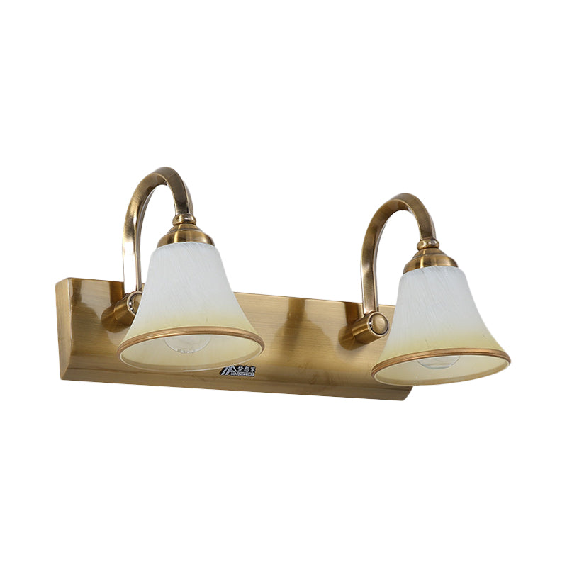 Goud 2/3/4 lampen Vanity SCONCE VINTAGE OPAL GLAS BEL MULT Monteerverlichting met metalen dompelarm