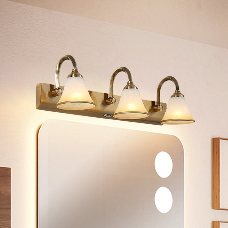 Goud 2/3/4 lampen Vanity SCONCE VINTAGE OPAL GLAS BEL MULT Monteerverlichting met metalen dompelarm