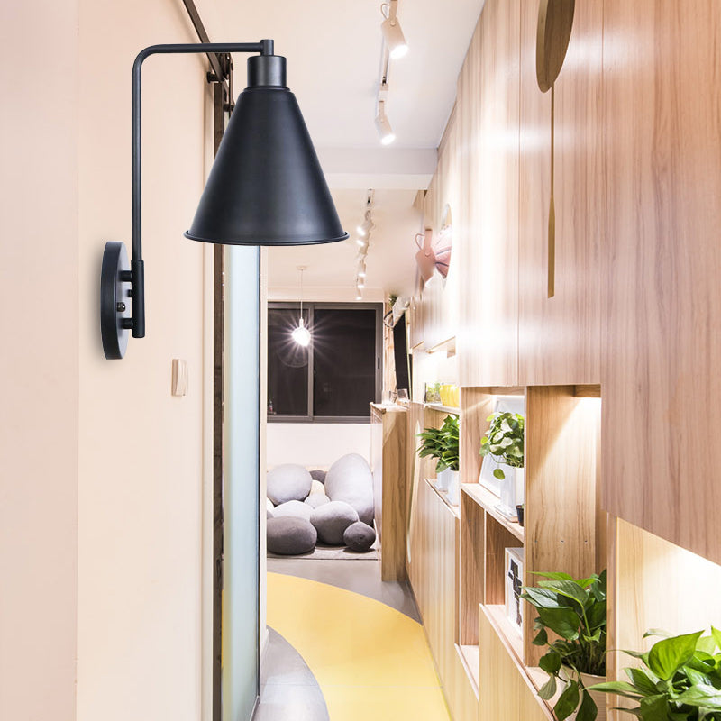 1 lampada con lampada con parete vintage con parete conica lampadina con braccio angolare per la fattoria