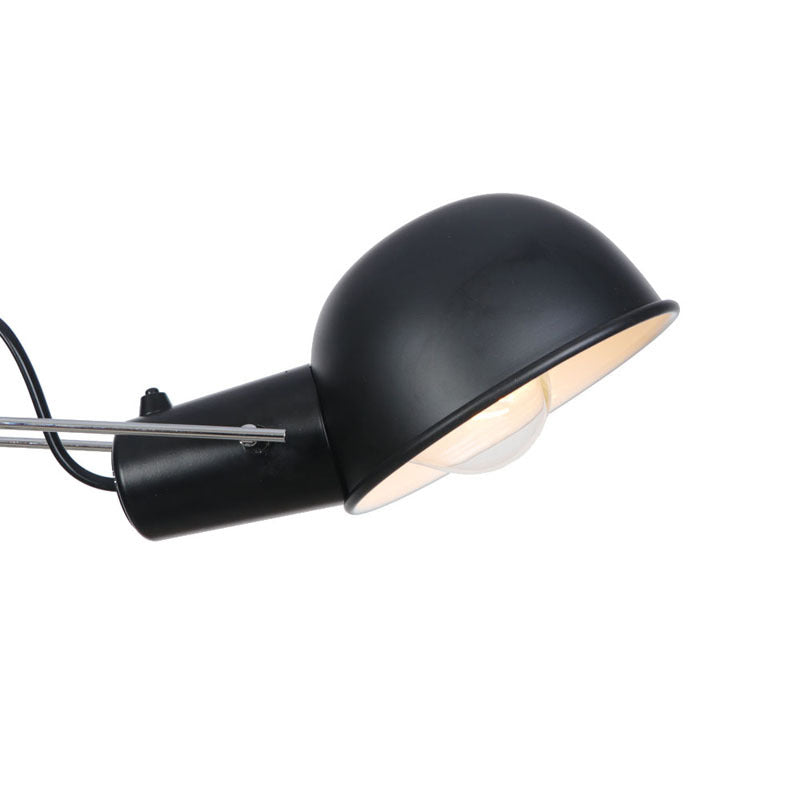 1 Head Metal Wall Light Industrial Stylish Black Bowl Shade Indoor Wall Mount Fixture with Boom Arm