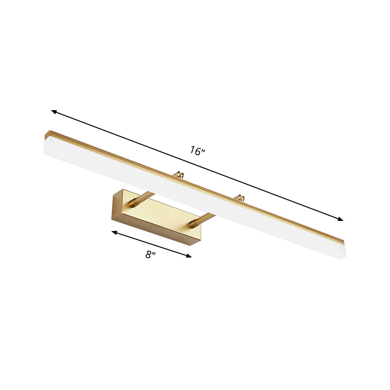 16 "/19.5" W Sconce rettangolare Disconce Luce modernista a LED ACRILICO BAGNI VANITÀ LIGHT in oro, luce calda/bianca