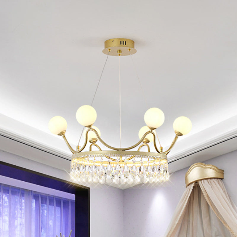 Lampadella a soffitto a corona d'oro contemporanea contemporanea a 6/8 luci di illuminazione sospesa a sospensione
