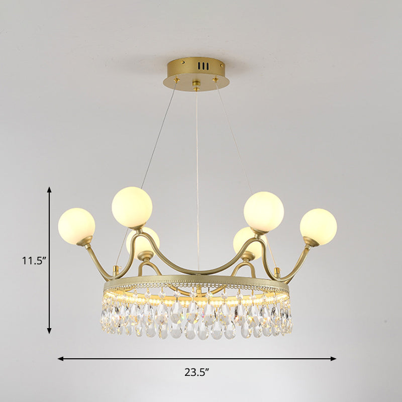 Lampadella a soffitto a corona d'oro contemporanea contemporanea a 6/8 luci di illuminazione sospesa a sospensione