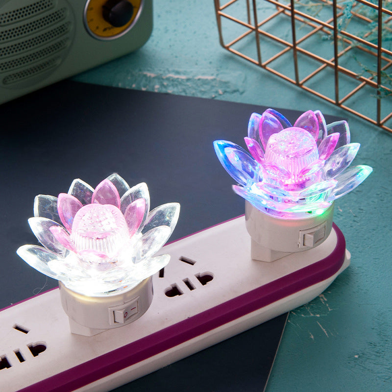 Clear Lotus Mini Plug-in Nachtlicht moderne LED-Plastikwandlampe für Mädchenzimmer