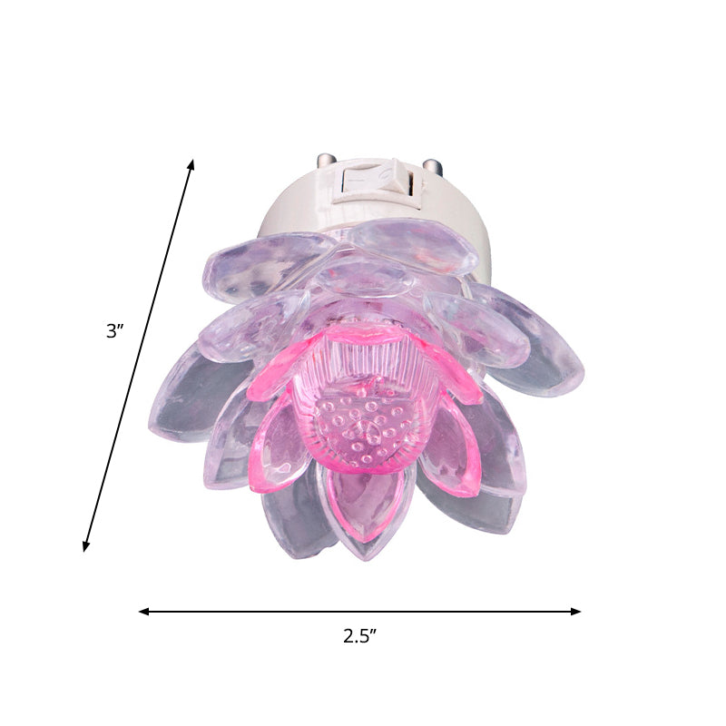 Clear Lotus Mini Plug-in Nachtlicht moderne LED-Plastikwandlampe für Mädchenzimmer