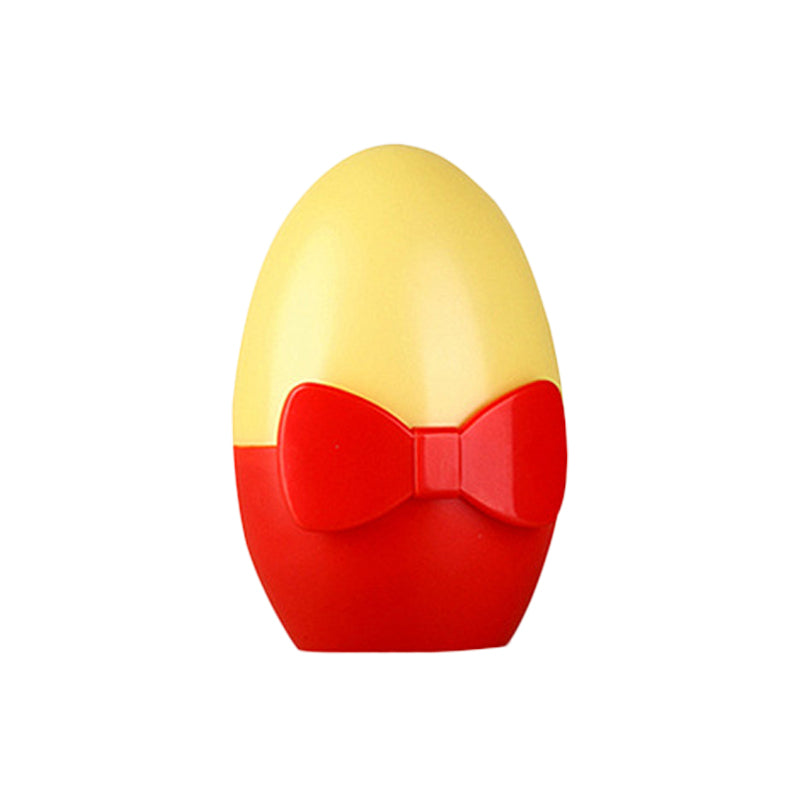Kids Egg Shaped Mini Night Light Plastic Bedside LED Wall Lamp with Plug in Yellow-Red