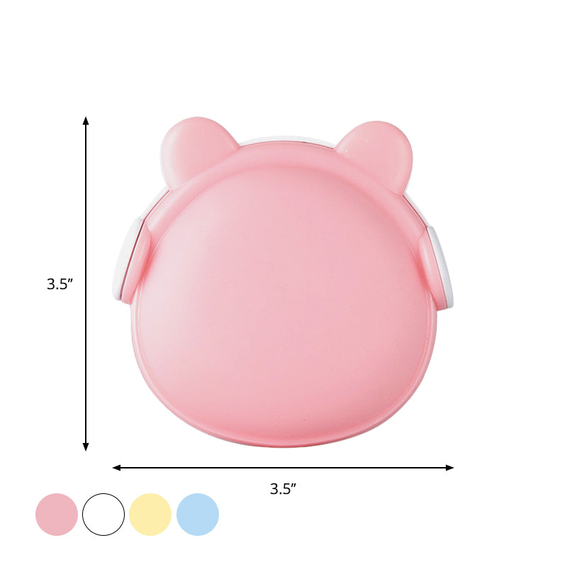 Plastic Bear Wall Nightlight Cartoon Pink/Blue/White Plug-in LED Night Lighting with Light Sensor