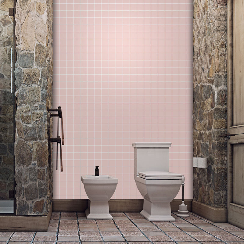 Minimalist Grid Wallpaper Panels for Kitchen 2.2-sq ft Wall Covering in Pastel Color, Easy Peel off