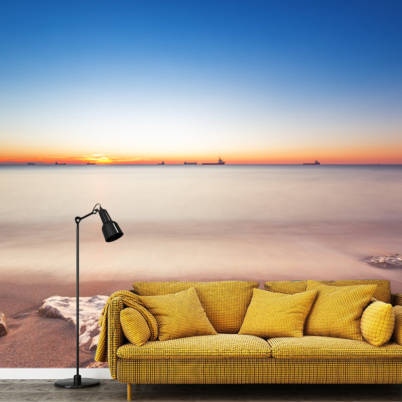 Moisture Resistant Ebb Tide Mural Wallpaper Custom Tropical Wall Covering for Bedroom