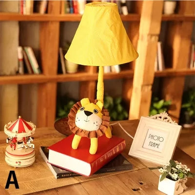 Tessuto per la scrivania animale leggero camera da letto per bambini leggero a tavola bella con ombra conica