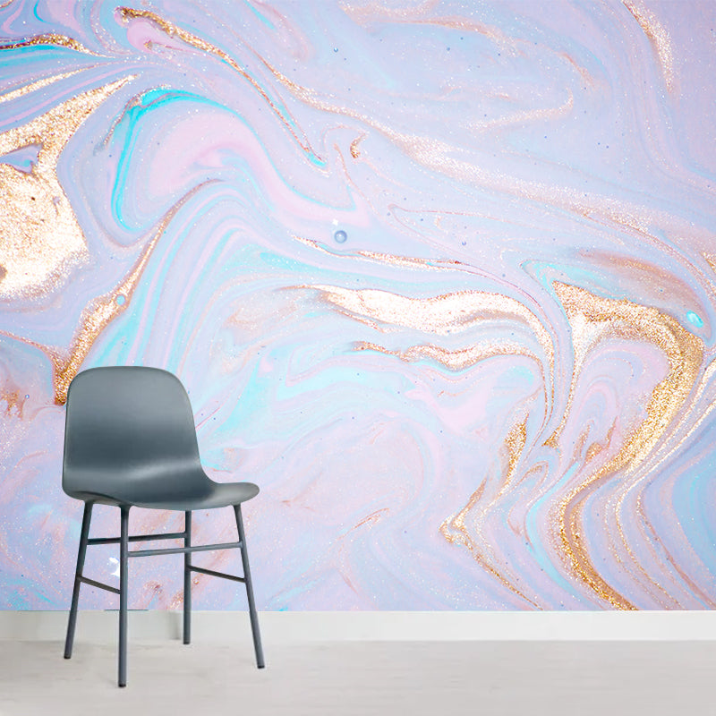 Stain Resistant Wave-Like Mural Contemporary Non-Woven Fabric Wall Decor, Custom Made