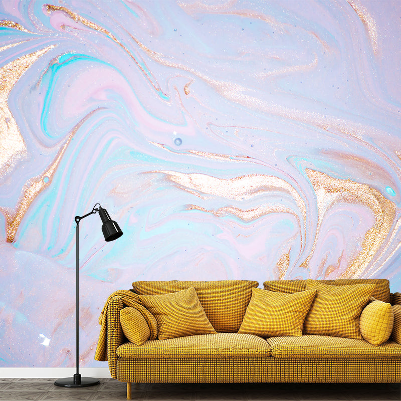 Stain Resistant Wave-Like Mural Contemporary Non-Woven Fabric Wall Decor, Custom Made