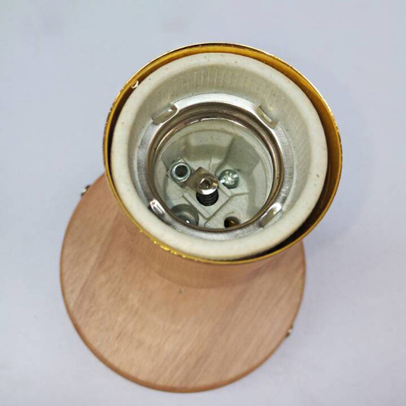 Minimalistische Mini -Wandbeherrschung Licht mit Tasse geformt 1 helles Holz und Metallwandlampe in Schwarz