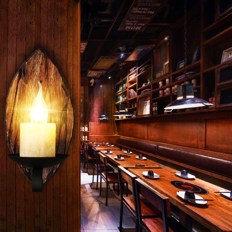 Zylinder -Café -Shop Wandleuchte Küstenmarmor 1 Hellbraune Leuchtenlampe mit hölzernen Halbkreis/Fuß/Rechteckbasis