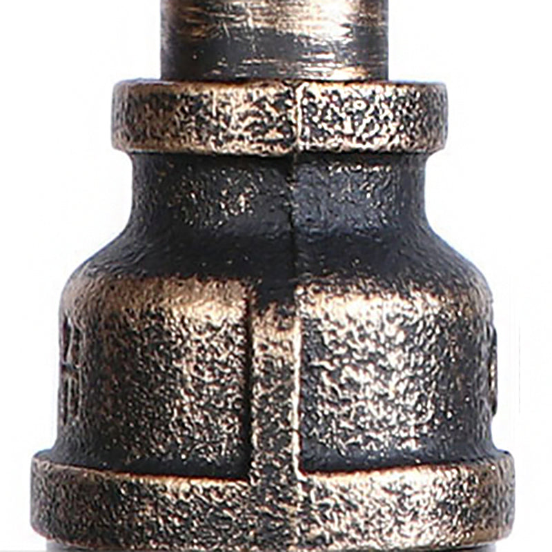 2 Heads Wall Sconce Fixture with Pipe Wrought Iron Shade Rustic Style Living Room Wall Fixture Light in Aged Bronze