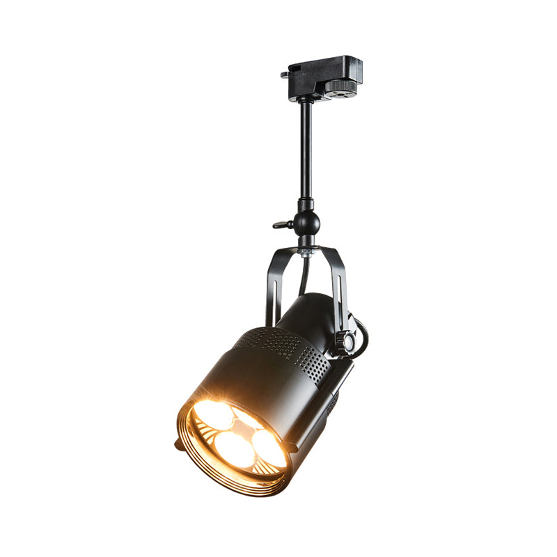 Black 1 Bulb LED Semi Flush Lighting Factory Metallic Cylinder Rotatable Ceiling Mounted Fixture with Handle