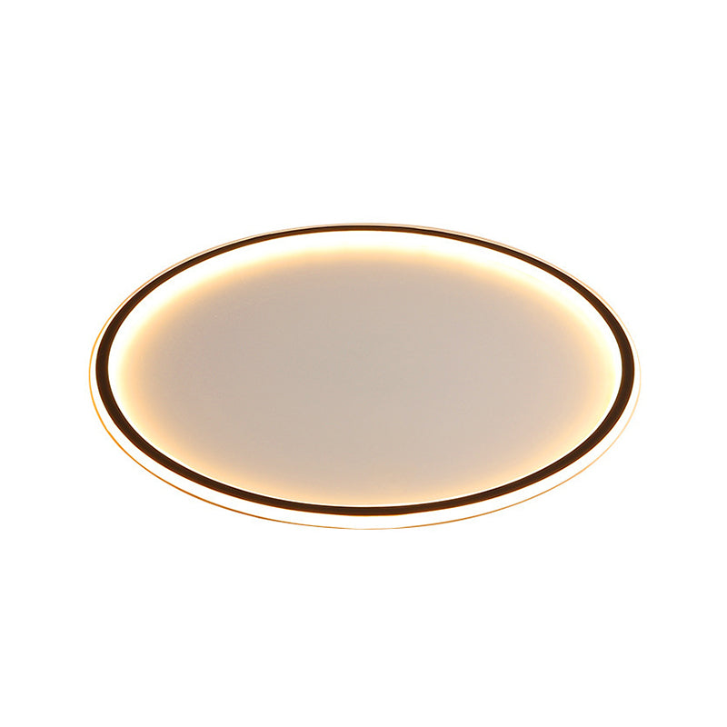Éclairage encastré à disque ultra-mince, plafonnier LED en acrylique Simple pour salon, largeur 16/19.5/23.5 pouces, noir