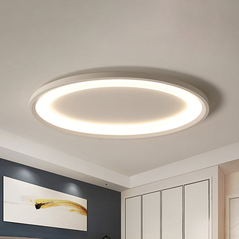 Elliptische dünne Schlafzimmer-flushmount Eisenminimalist 22 "/26" W LED-Unterputz-Deckenleuchte in Warm/Weißes Licht