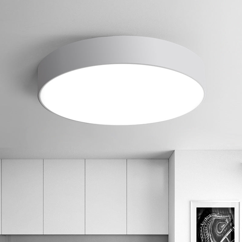 Nordic Short Drum Ceiling Flush Acrylic Kitchen LED Flush Mount Recessed Lighting in Black/White, 16"/19.5" Diameter