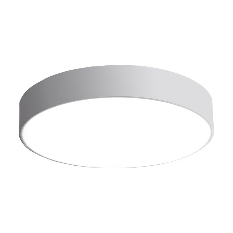 Nordic Short Drum Ceiling Flush Acrylic Kitchen LED Flush Mount Recessed Lighting in Black/White, 16"/19.5" Diameter