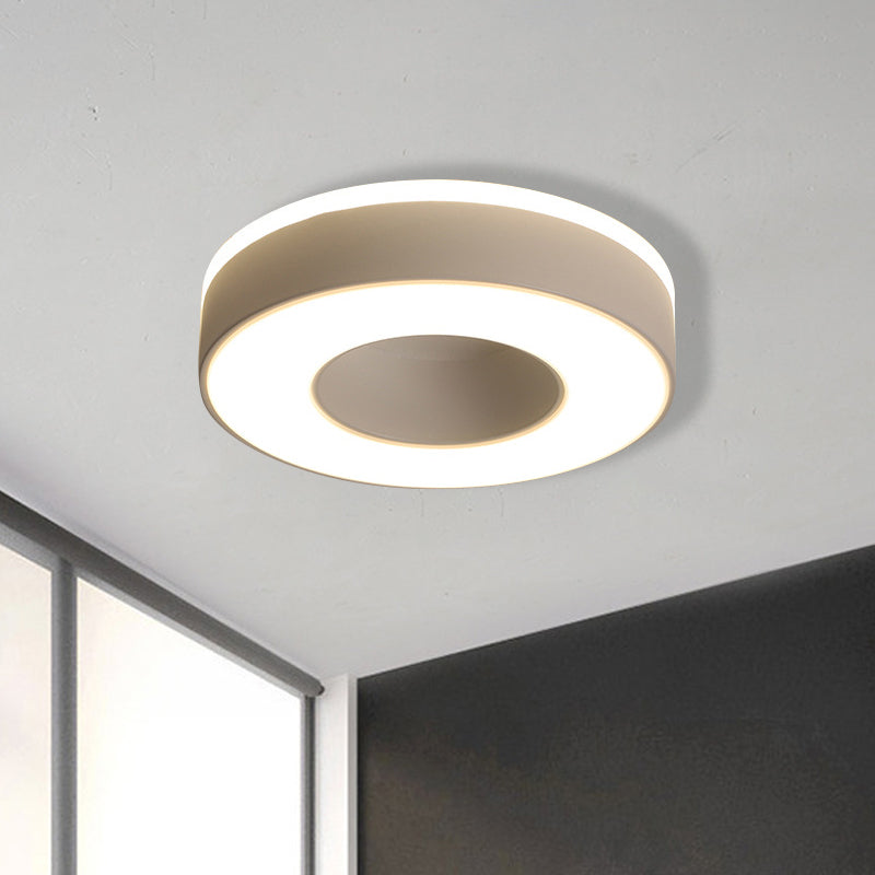 LED Corridor Ceiling Light Simple Black/White Flush Mounted Lamp with Small Square/Round Acrylic Frame, Warm/White Light