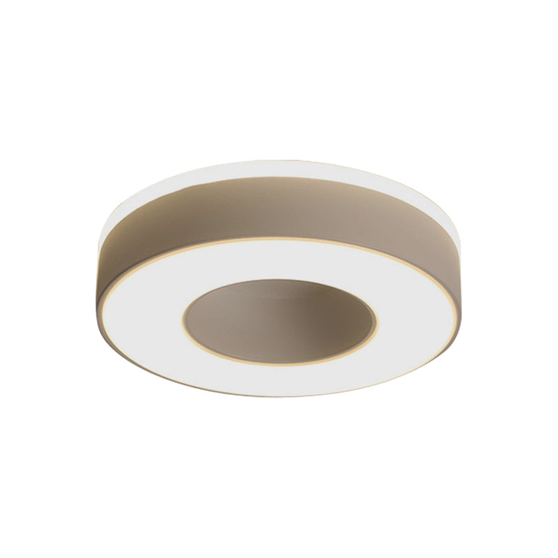 LED Corridor Ceiling Light Simple Black/White Flush Mounted Lamp with Small Square/Round Acrylic Frame, Warm/White Light