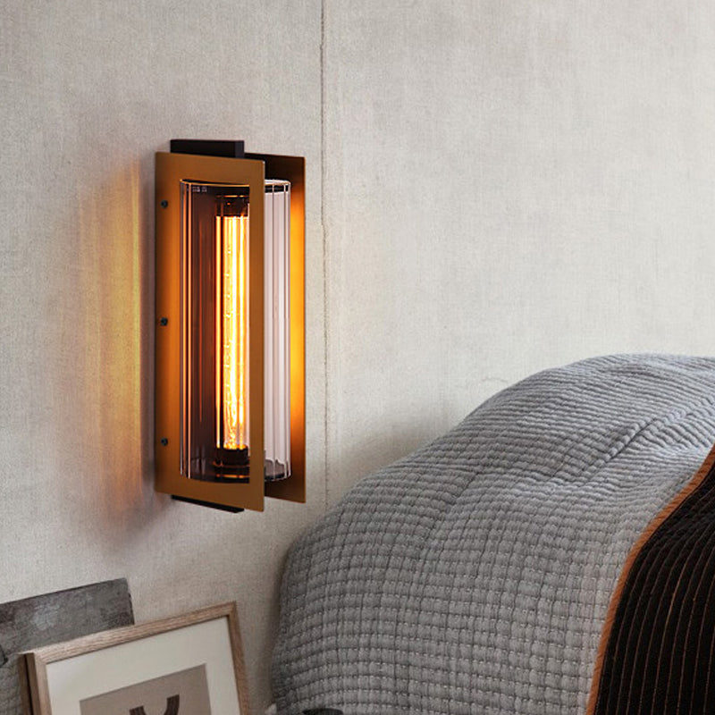 Colonne Colonne Mur Murale Écran Colonialiste Verre transparente Clean à 1 Head Pax mural en or avec cadre rectangulaire