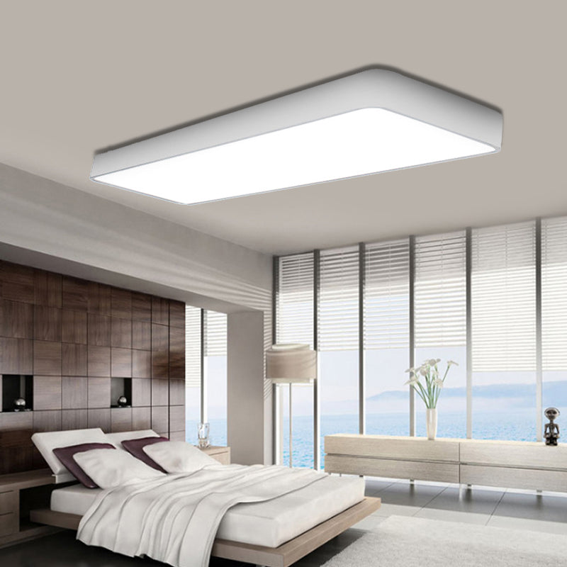 23.5"/23.5"/47" Wide Rectangular Metal Flush Mount Simplicity Led Flush Ceiling Lamp Fixture with Acrylic Diffuser