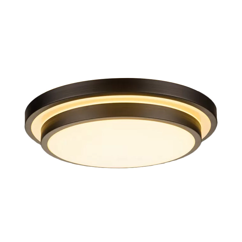 Vintage Dual-Layered Ceiling Flush LED Iron Flush Mount Light Fixture in Black for Living Room, 11"/16"/19.5" W