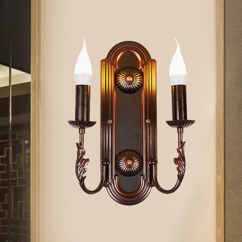 Metallbraune Leuchter Wand Hellstiel 2 Köpfe rustikale Wandmontagelampe für das Restaurant