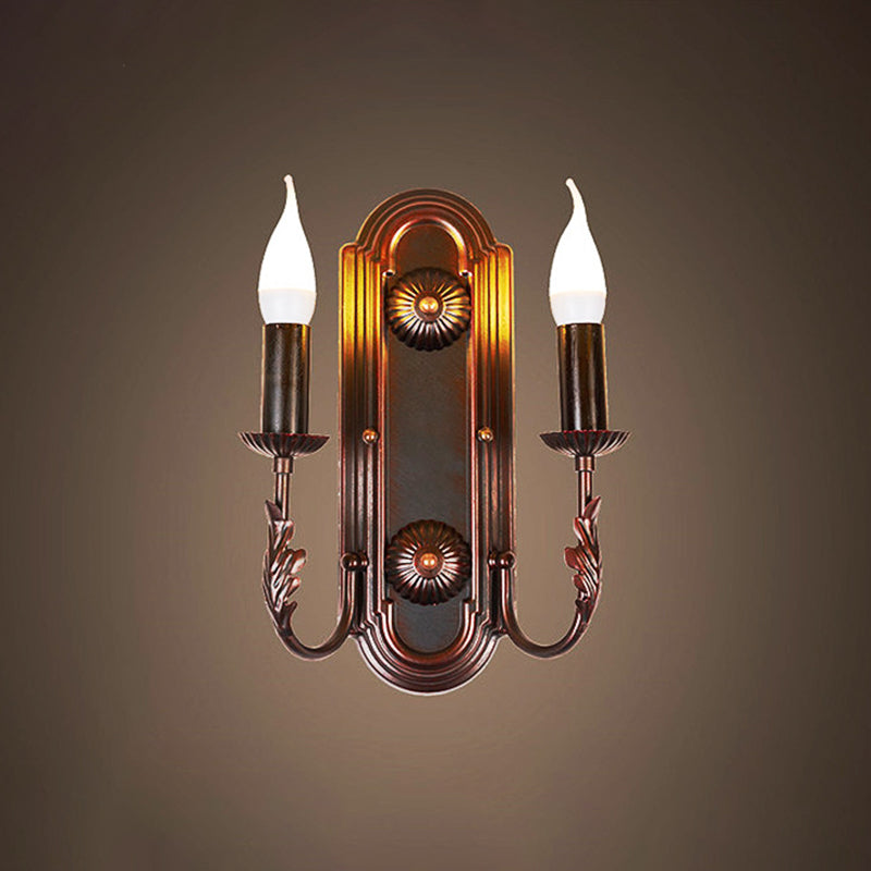 Metallbraune Leuchter Wand Hellstiel 2 Köpfe rustikale Wandmontagelampe für das Restaurant
