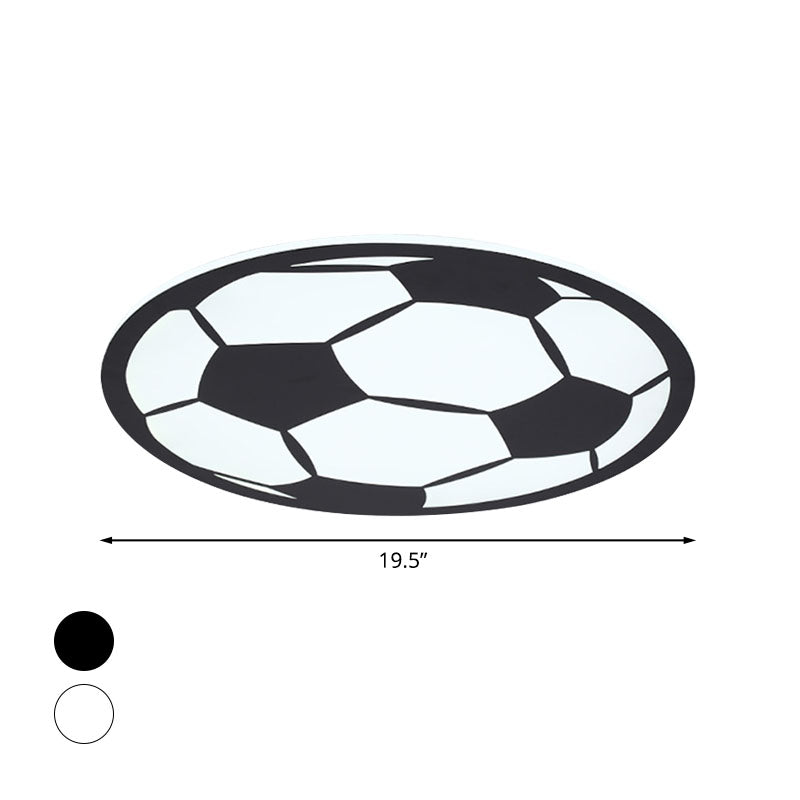 Lampada da incasso per calcio per bambini in bianco e nero, illuminazione da incasso a LED in acrilico per camera da letto dei ragazzi