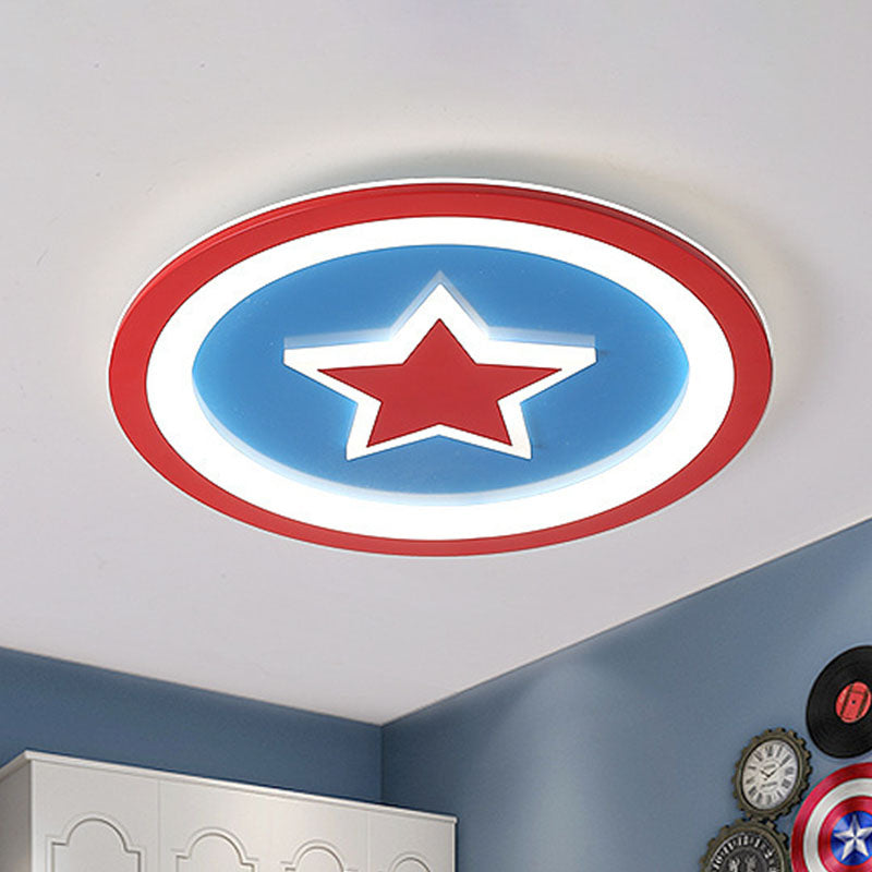 Acrylic Loop Ceiling Flush Mount Modern LED Blue Flush Light Fixture with Star Pattern for Nursery, 16"/19.5" W