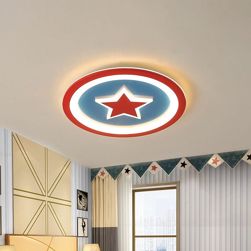 Acrylic Loop Ceiling Flush Mount Modern LED Blue Flush Light Fixture with Star Pattern for Nursery, 16"/19.5" W