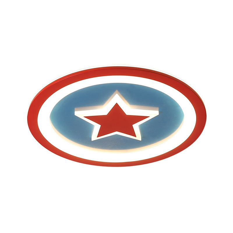 Acrylic Loop Ceiling Flush Mount Modern LED Blue Flush Light Fixture with Star Pattern for Nursery, 16"/19.5" W