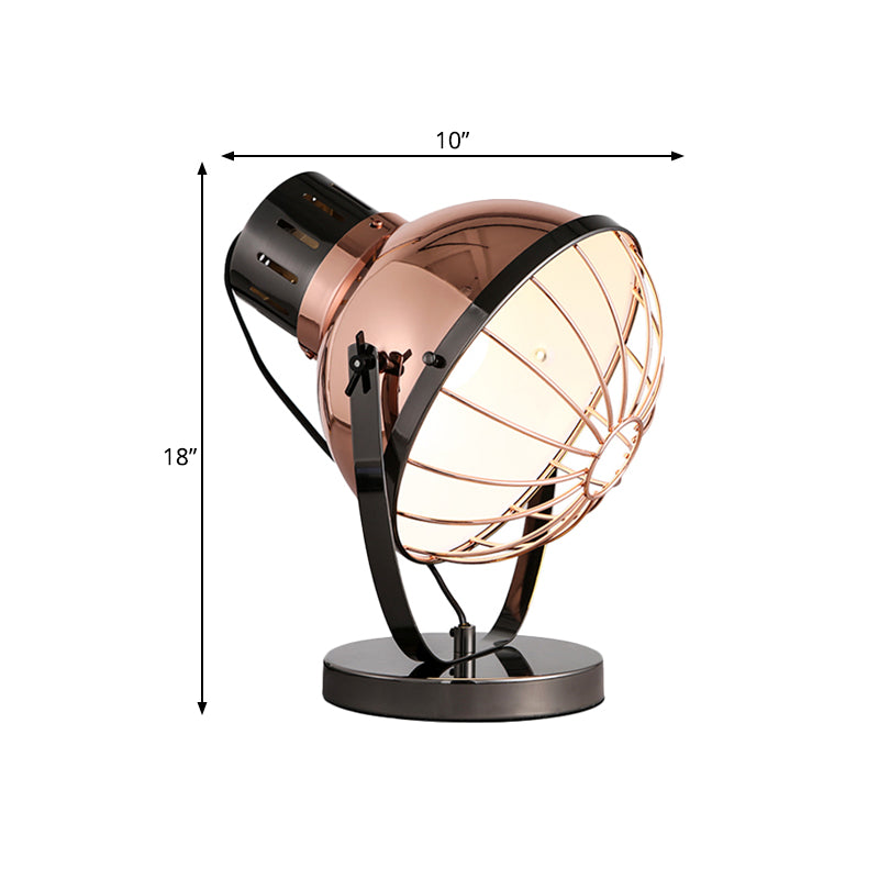 Rose Gold Bowl Night lampe Factory Fer 1-Bulb Bedroom Trilly Lighting avec garde-fil