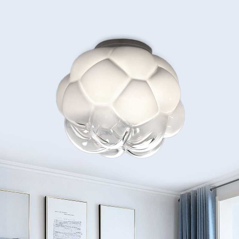 Pinecone Surface Ceiling Light Simplicity White Glass Single Bedroom Flush Mount Light Fixture