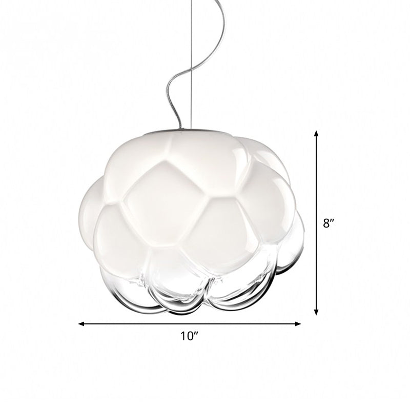 Sugar-Apple Matte Glass Hanging Light Simplicity 1 Bulb White Ceiling Pendant Light