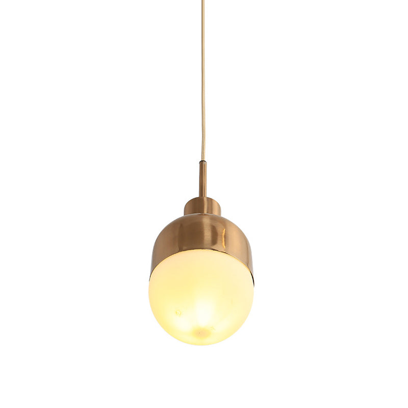 Capsule Frosted Glass Pendulum Light Simplicity 1 Light Gold Finish Hanging Pendant Light