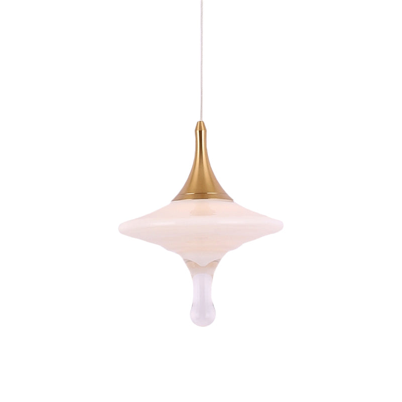 Druppel eettafel ophanging hanger crème matte glas 1 bol minimalistisch creatief plafondlicht in goud