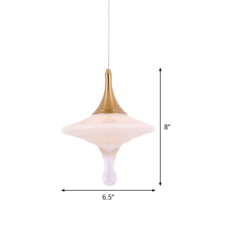 Druppel eettafel ophanging hanger crème matte glas 1 bol minimalistisch creatief plafondlicht in goud
