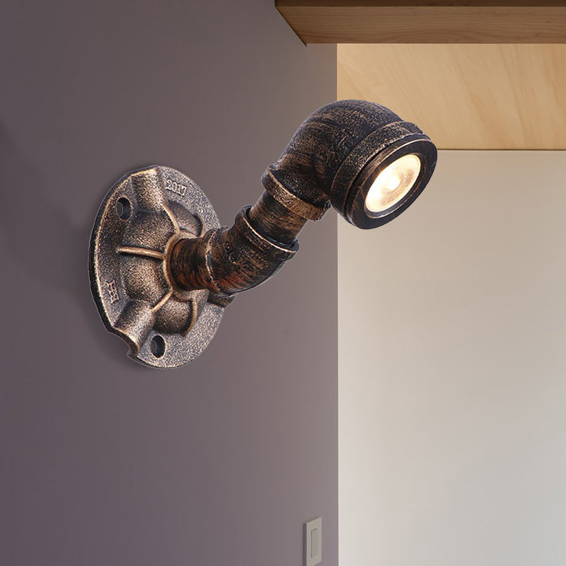 1 hoofdwaterpijp wandlicht SCONCE Vintage industriële bronzen metalen wandlamp voor gang