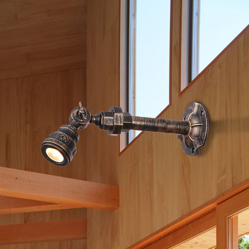 1 hoofdwaterpijp wandlicht SCONCE Vintage industriële bronzen metalen wandlamp voor gang