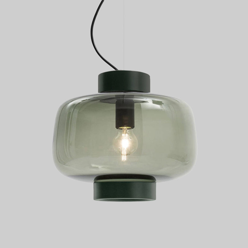 1 tête Bistro Pendante Light Vintage Black suspendu lampe à lampe à tambour à tambour