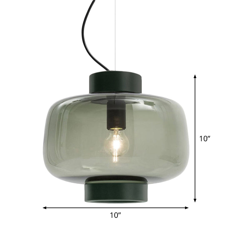 1 tête Bistro Pendante Light Vintage Black suspendu lampe à lampe à tambour à tambour